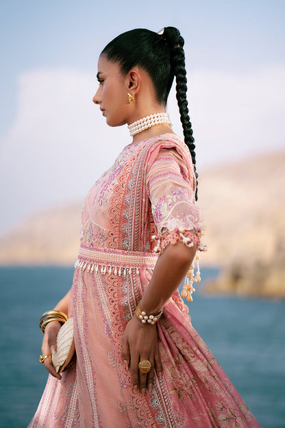 AJR Couture | Dastan Luxury Lawn 25 | Flair L Pink Net