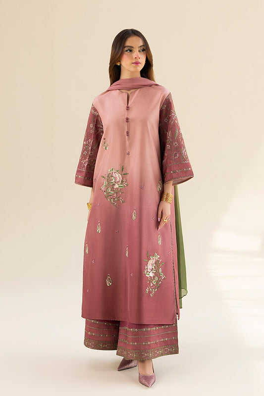 Erum Khan | Lillia Summer Edit | Vintage Rose XS Tea Pink Tassle Silk
