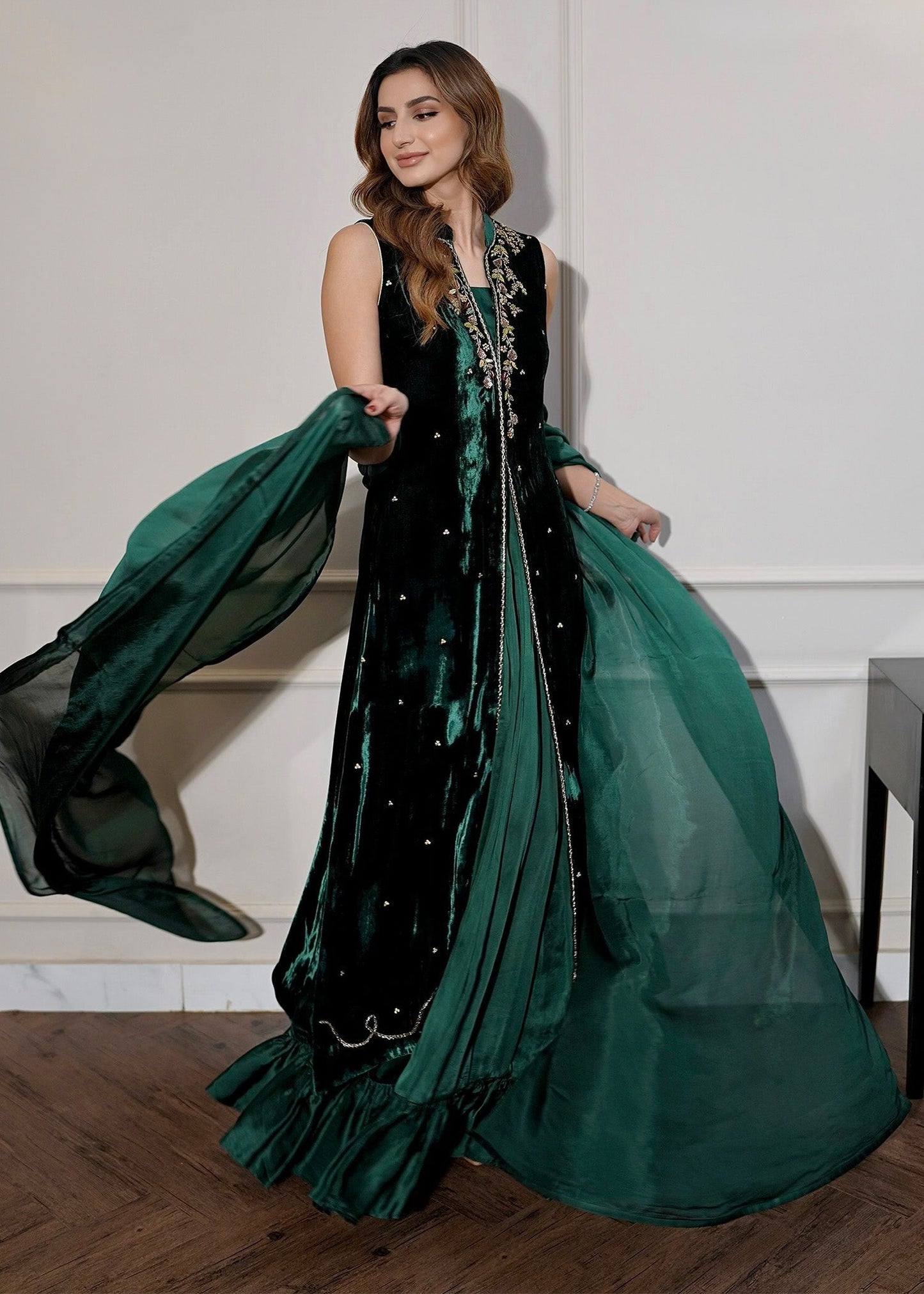 Mahum Asad | Voila Velvets | Emerald S Emerald Green Velvet
