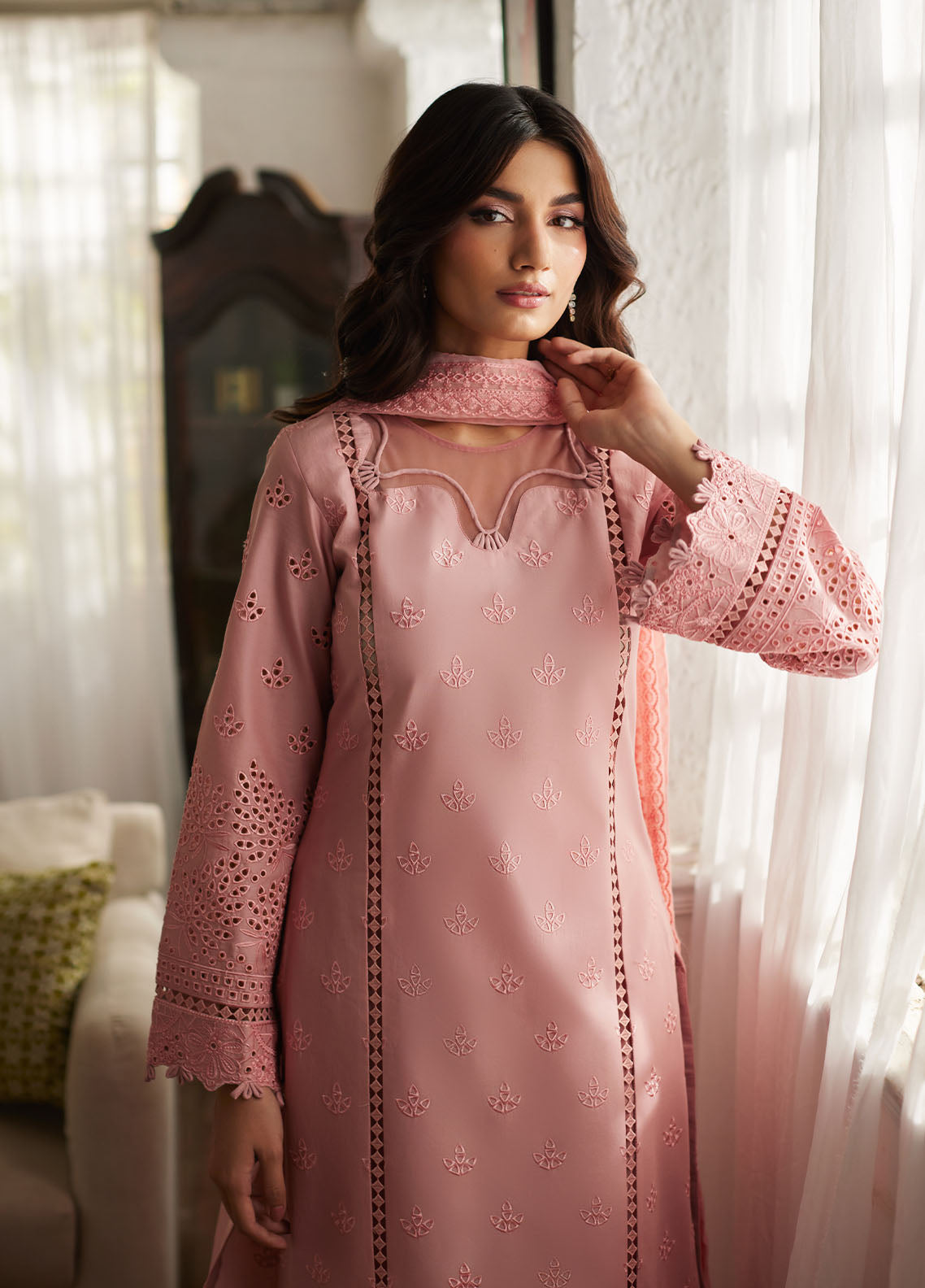 Bin Ilyas | Carnival Summer Edit 25 | Zerin M Tea Pink Lawn