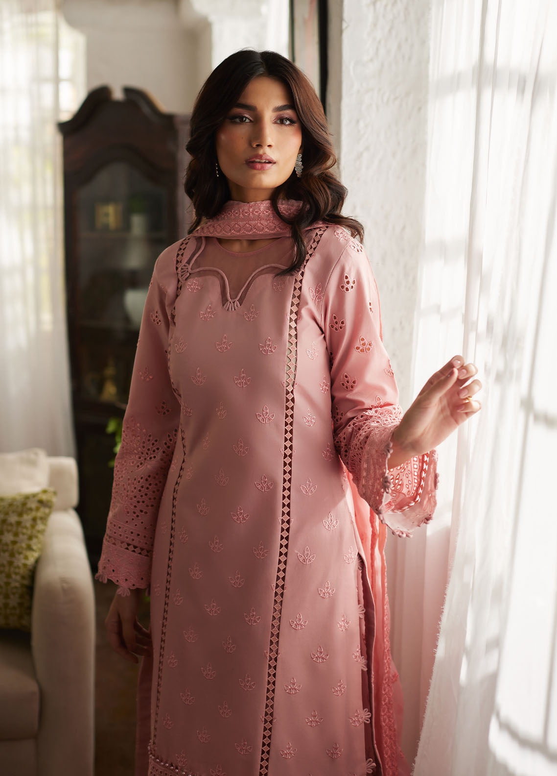 Bin Ilyas | Carnival Summer Edit 25 | Zerin L Tea Pink Lawn