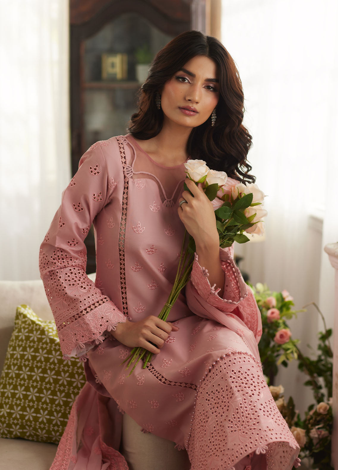 Bin Ilyas | Carnival Summer Edit 25 | Zerin Custom Size Tea Pink Lawn