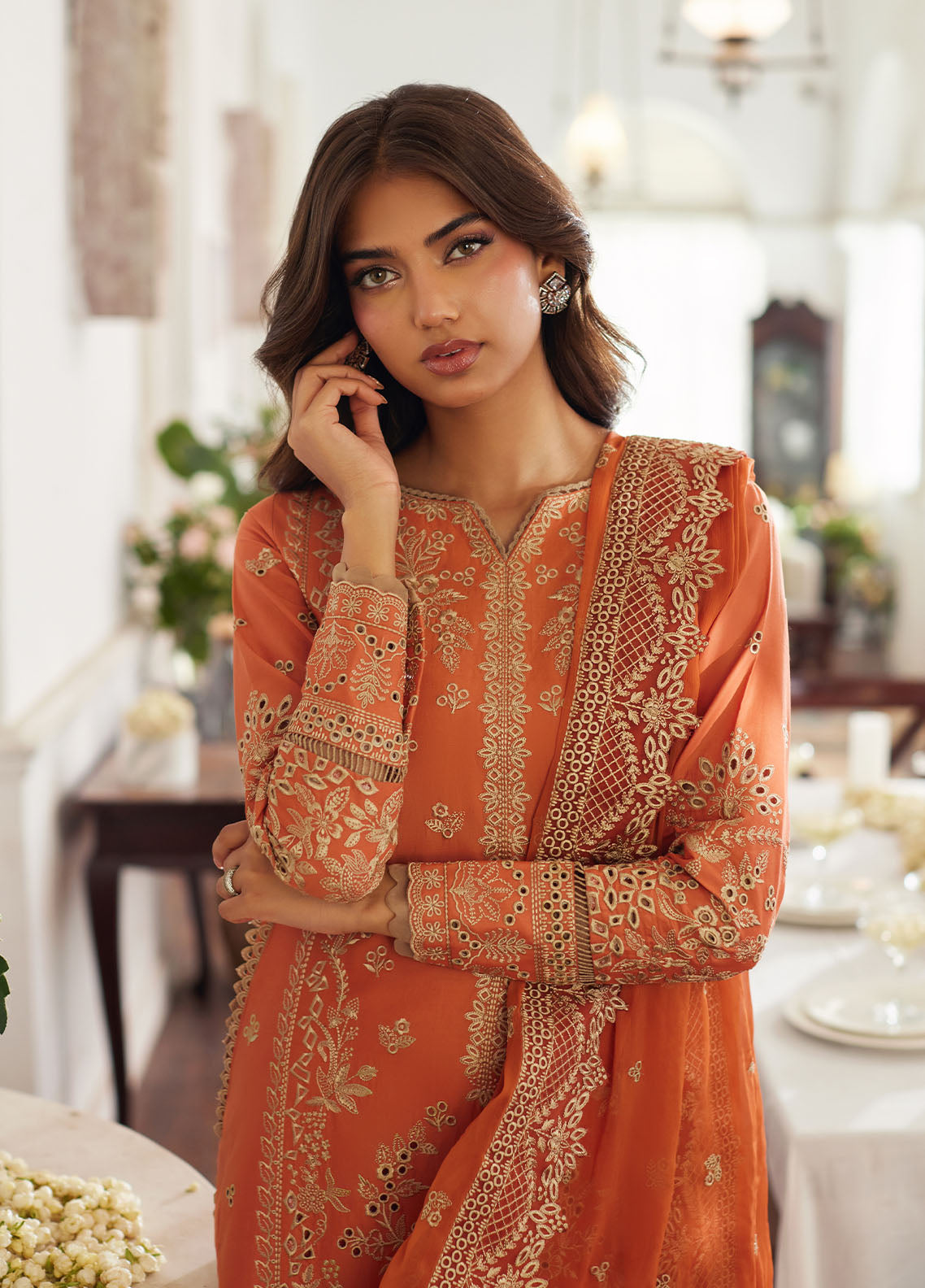 Bin Ilyas | Carnival Summer Edit 25 | Solara L Deep Saffron Lawn