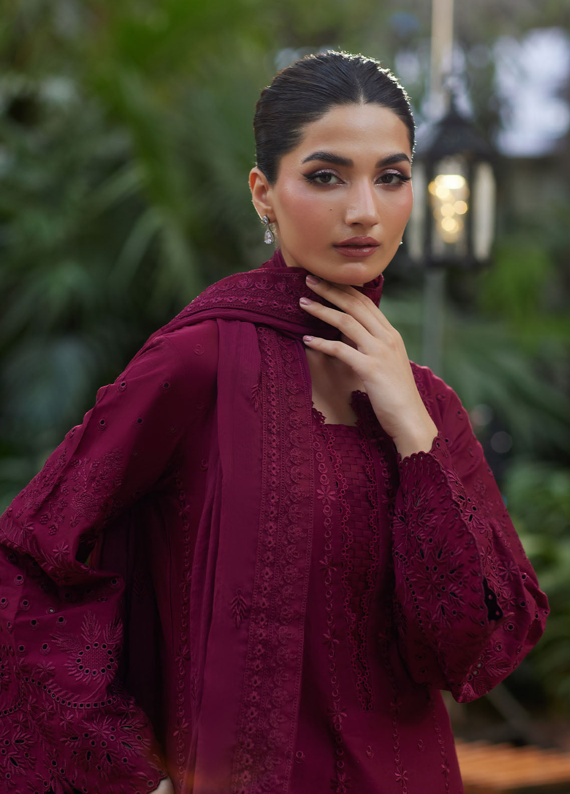 Bin Ilyas | Carnival Summer Edit 25 | Reina M Burgundy Lawn
