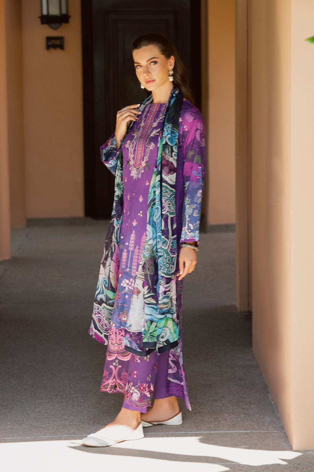 Ramsha | Ghazal Luxury Lawn | G-305 S Purple Lawn
