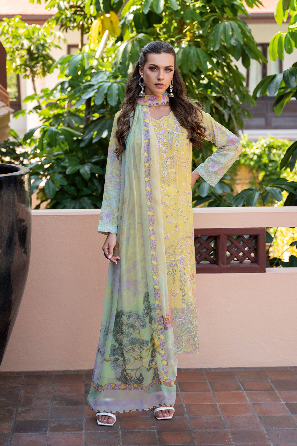 Ramsha | Ghazal Luxury Lawn | G-308 XL Maize Yellow Lawn