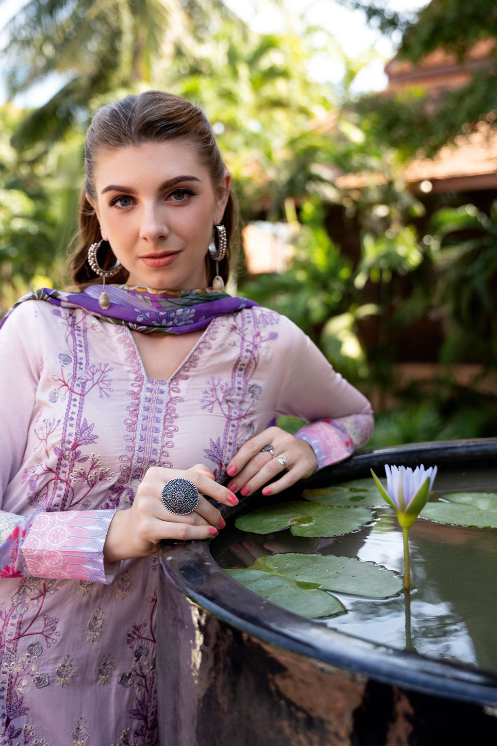 Ramsha | Ghazal Luxury Lawn | G-310 M Lilac Lawn