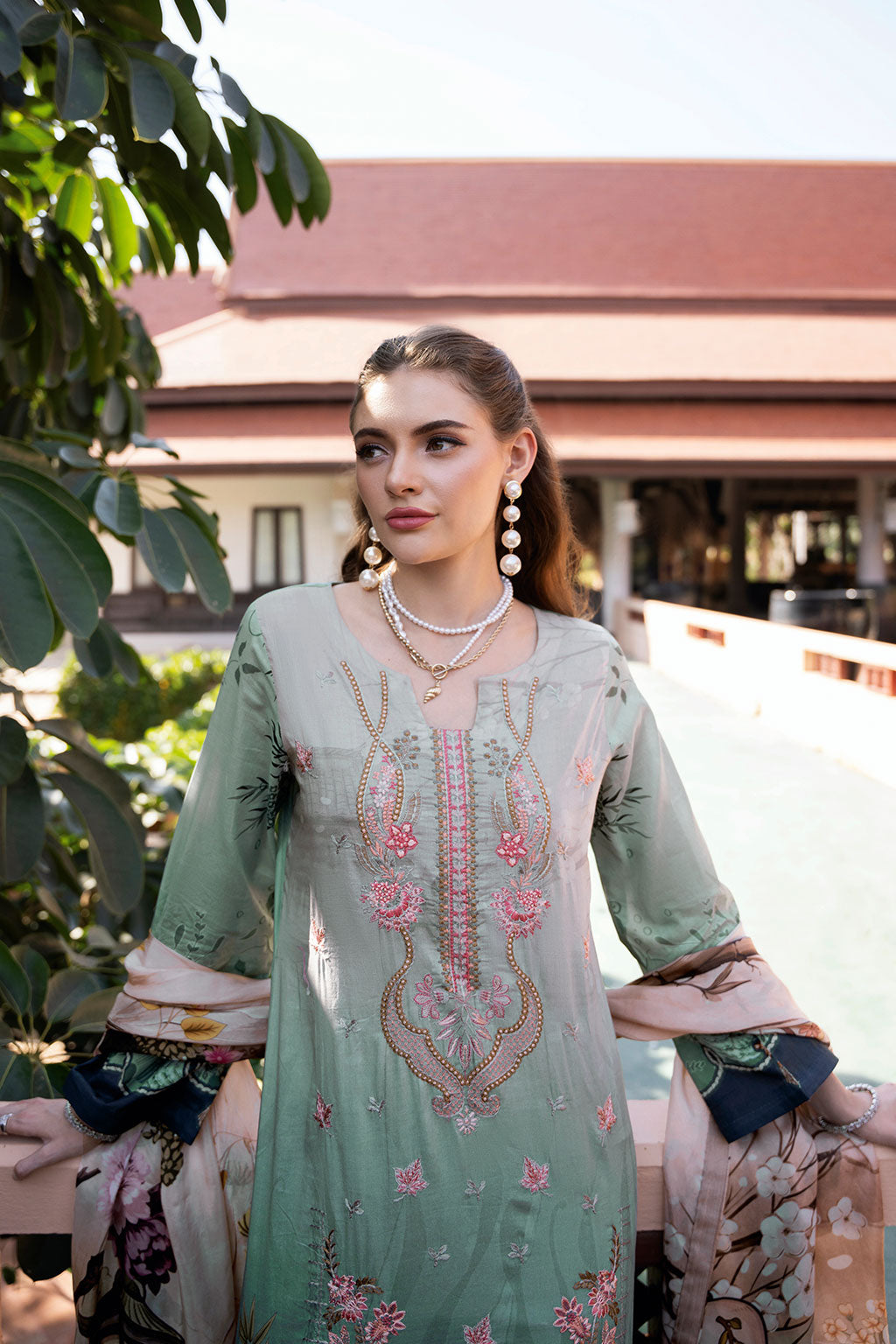 Ramsha | Ghazal Luxury Lawn | G-312 M Mint Lawn