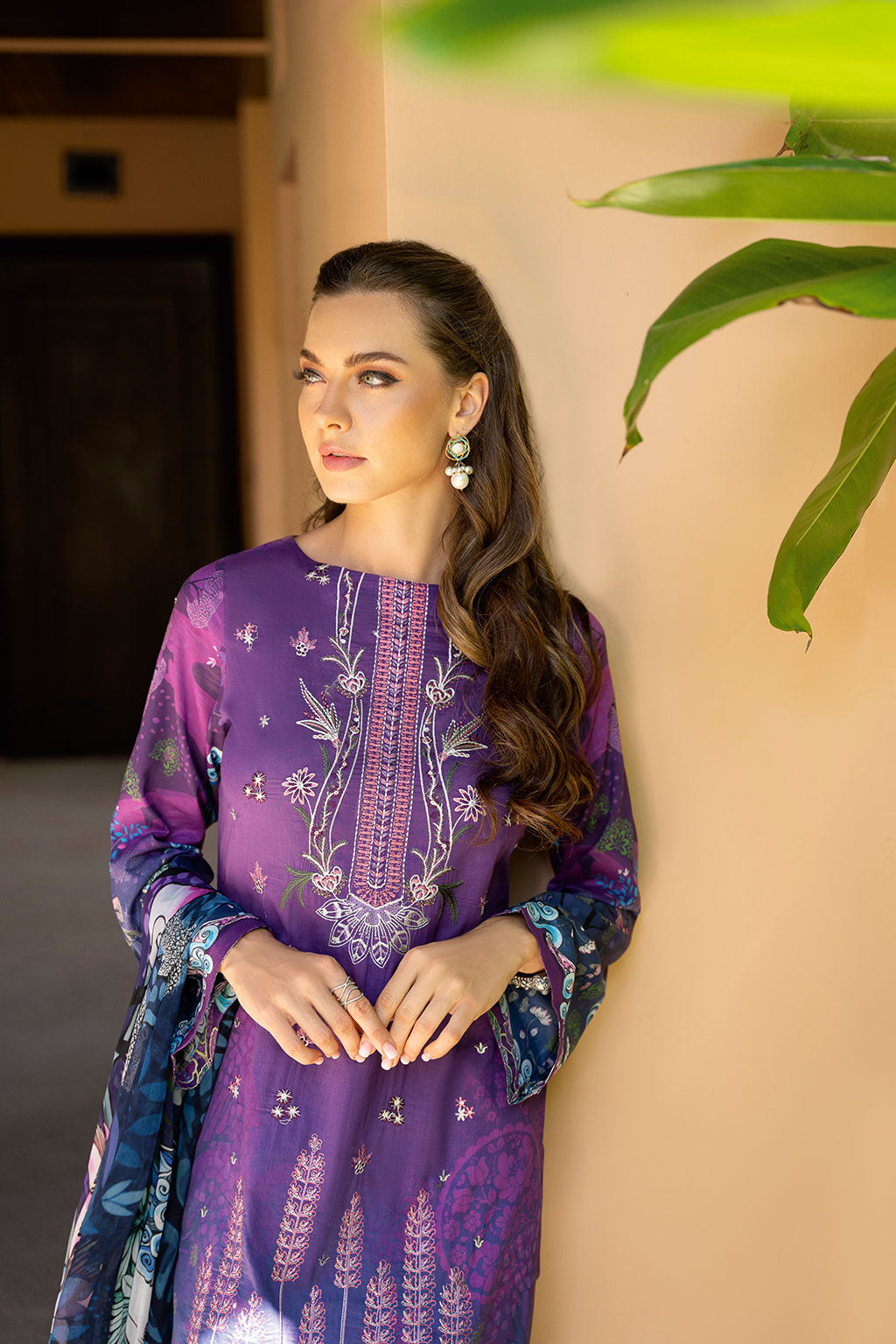 Ramsha | Ghazal Luxury Lawn | G-305 M Purple Lawn