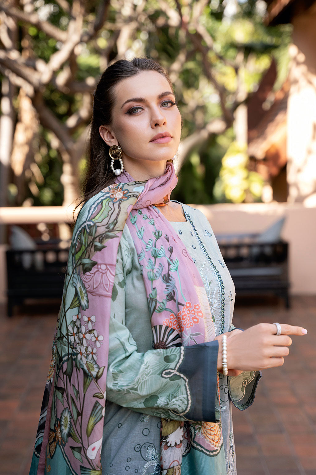 Ramsha | Ghazal Luxury Lawn | G-306 L Ice Blue Lawn