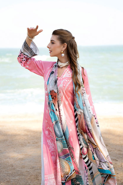 Ramsha | Ghazal Luxury Lawn | G-307 M Ash Pink Lawn