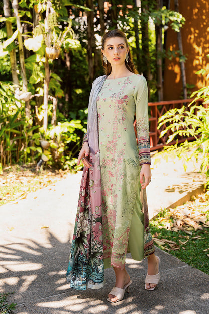 Ramsha | Ghazal Luxury Lawn | G-304 L Mint Gray Lawn