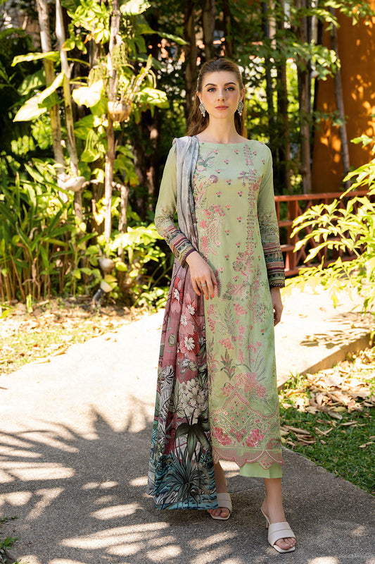 Ramsha | Ghazal Luxury Lawn | G-304 XS Mint Gray Lawn