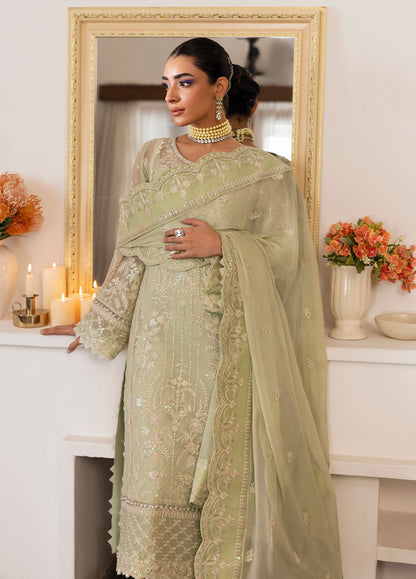 Gulaal | Reverie Embroidered Chiffon | VIRIDA L Apple Green Chiffon