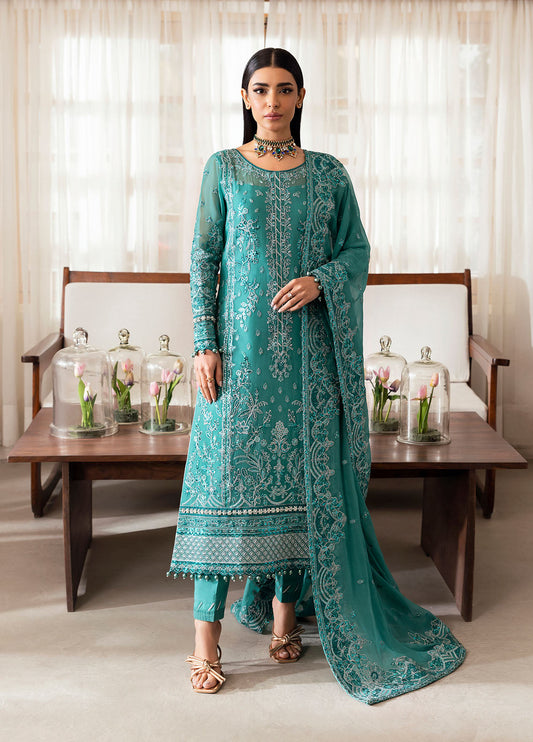 Gulaal | Reverie Embroidered Chiffon | MIRAL XS Sea Green Chiffon
