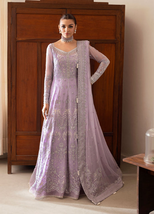 Gulaal | Reverie Embroidered Chiffon | PAREESA XS Lilac Chiffon