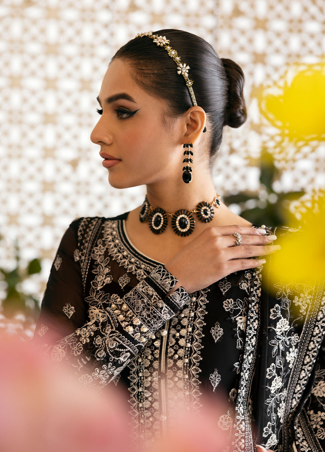 Gulaal | Reverie Embroidered Chiffon | NYRA L Black Chiffon