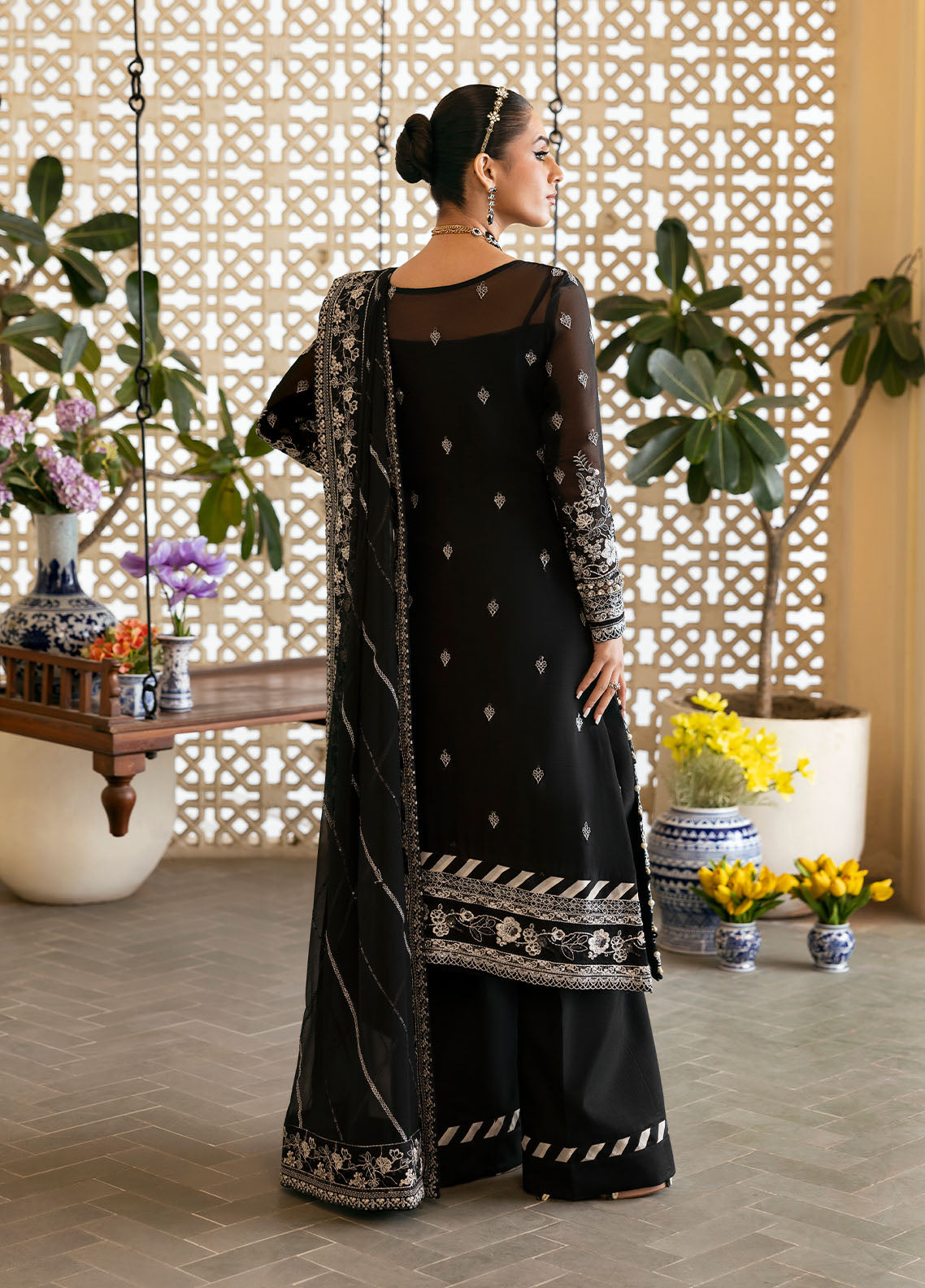 Gulaal | Reverie Embroidered Chiffon | NYRA S Black Chiffon