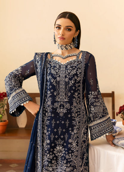 Gulaal | Reverie Embroidered Chiffon | ARISTA L Navy Blue Chiffon