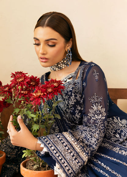 Gulaal | Reverie Embroidered Chiffon | ARISTA M Navy Blue Chiffon