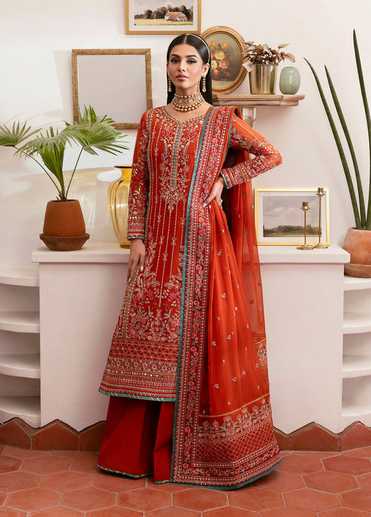 Gulaal | Reverie Embroidered Chiffon | ZARNA XS Red Chiffon