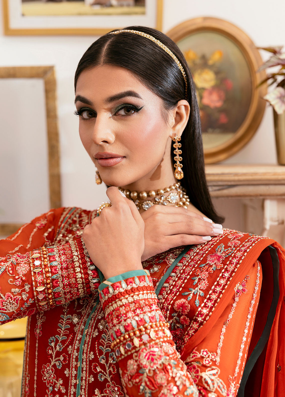 Gulaal | Reverie Embroidered Chiffon | ZARNA M Red Chiffon