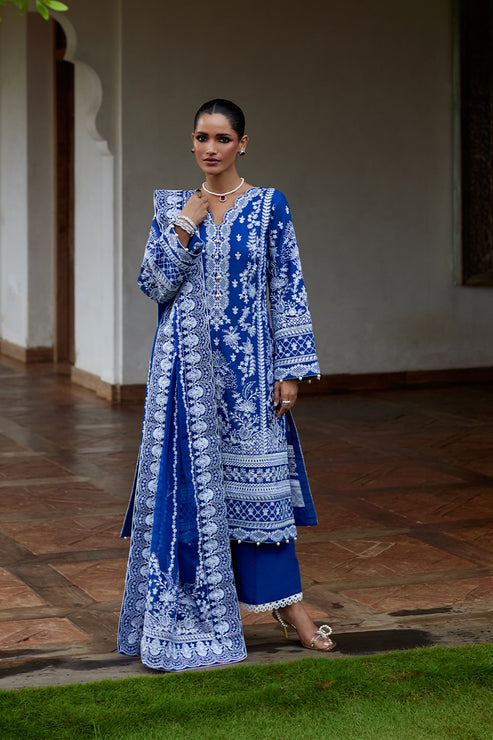 Gulaal | Luxury Lawn 25 | Cynara XS Blue Lawn