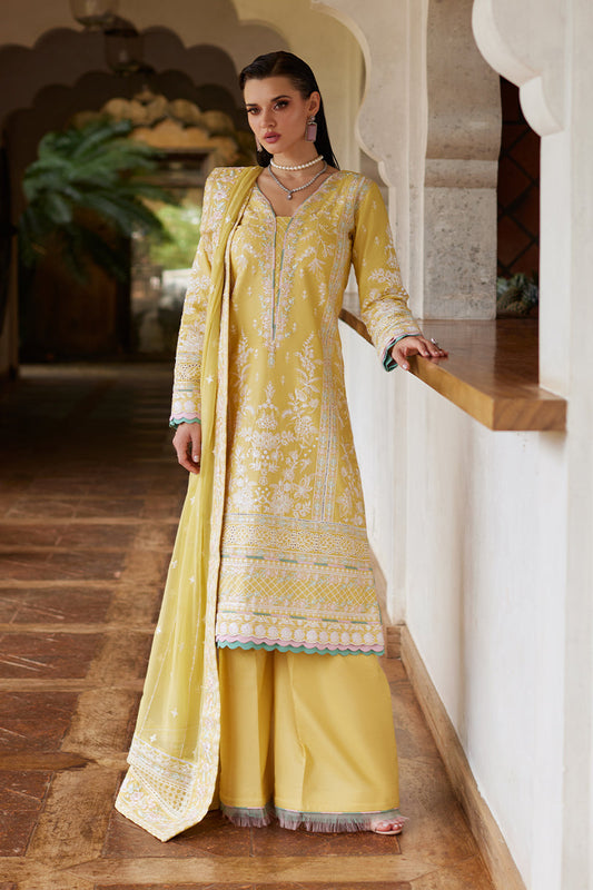 Gulaal | Luxury Lawn 25 | Iris XS Yellow Lawn