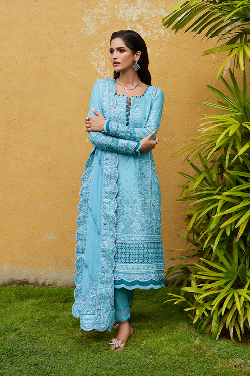 Gulaal | Luxury Lawn 25 | Dhalia XS Turqiouse Lawn