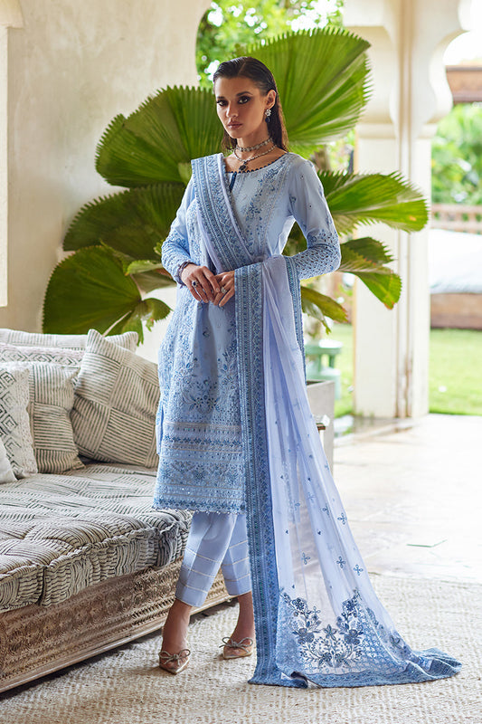 Gulaal | Luxury Lawn 25 | Azalea XS Blue Lawn