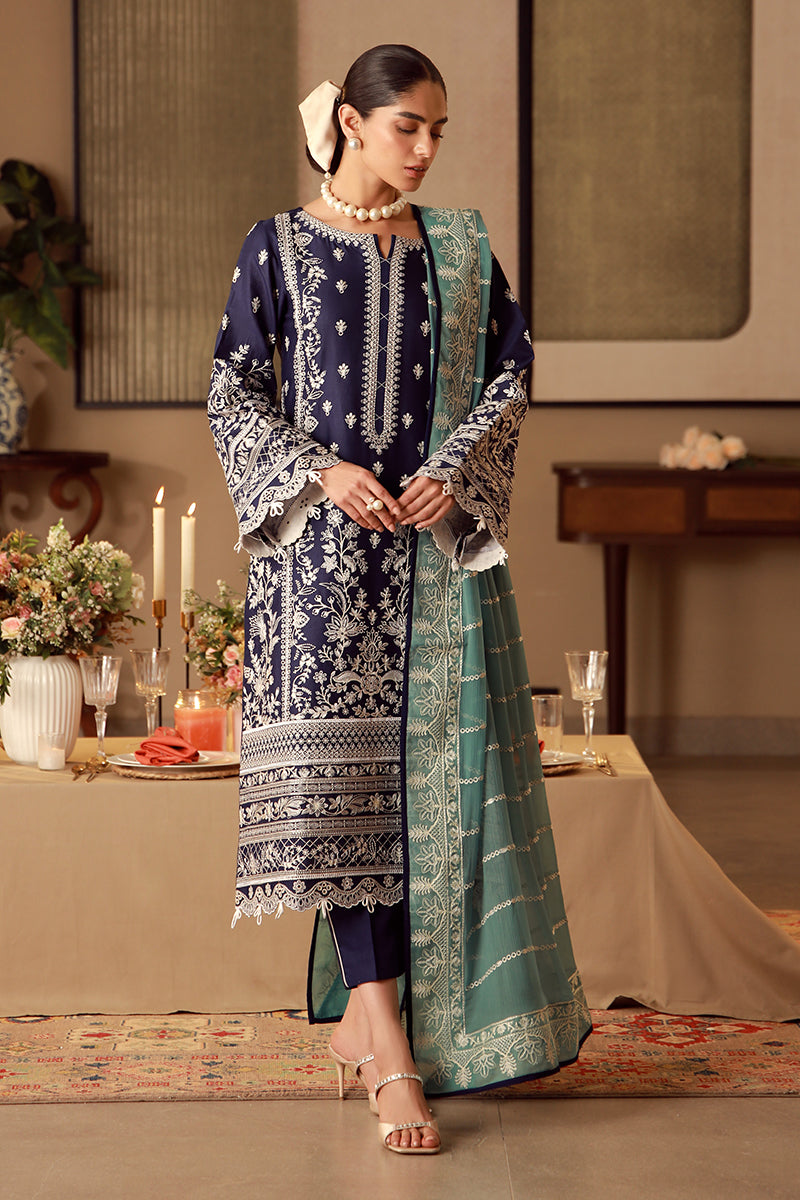 Gulaal | Festive Pret | Ziya L Dark Blue Lawn