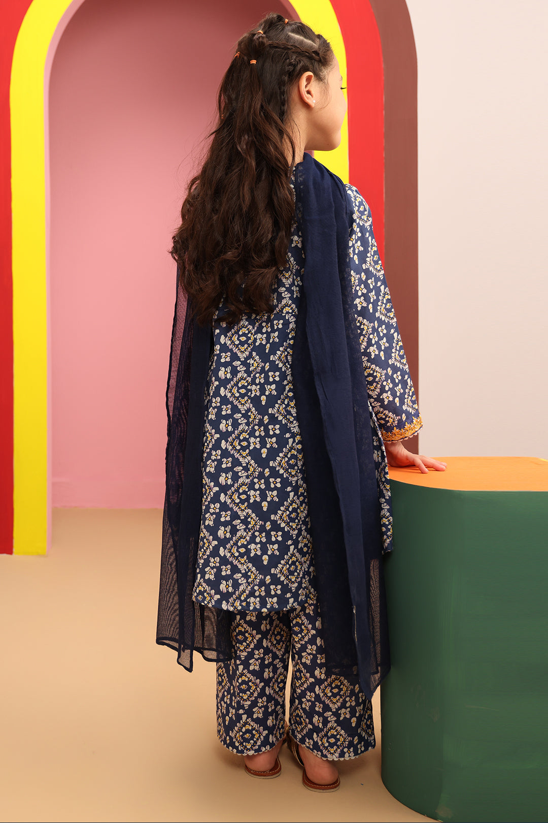 Zellbury Girls | 3 Piece Cambric | Embroidered Kurta Dupatta Trouser - 3821