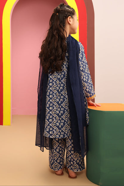 Zellbury Girls | 3 Piece Cambric | Embroidered Kurta Dupatta Trouser - 3821