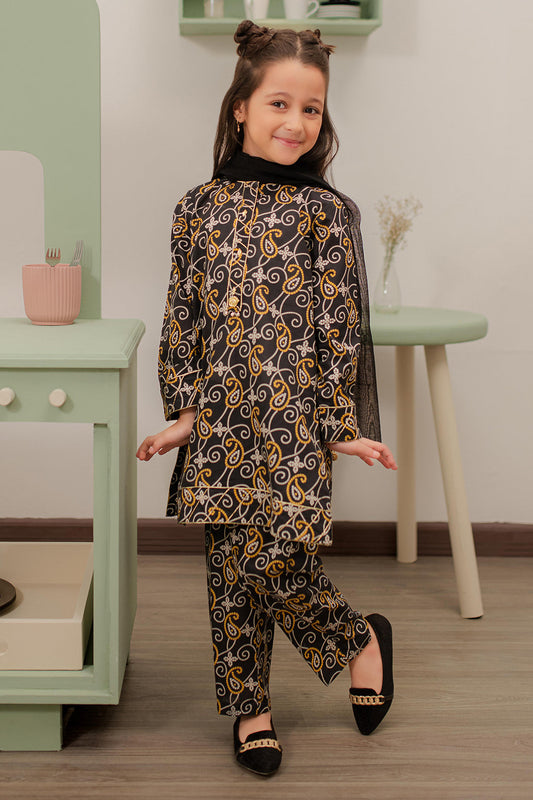 Zellbury Girls | 3 Piece Cambric | Embroidered Kurta Dupatta Trouser - 3823