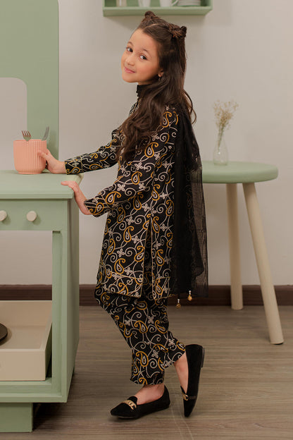 Zellbury Girls | 3 Piece Cambric | Embroidered Kurta Dupatta Trouser - 3823