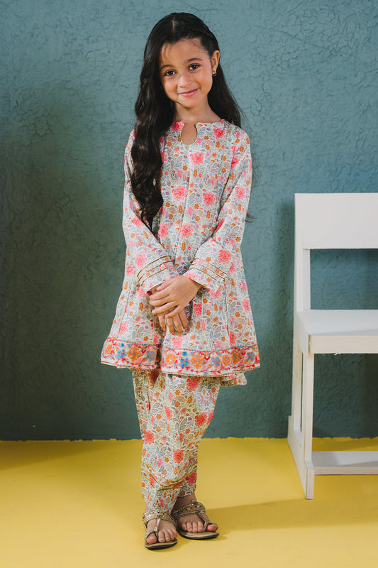 Zellbury Girls | 2 Piece Lawn | Embroidered Kurta Trouser - 2430