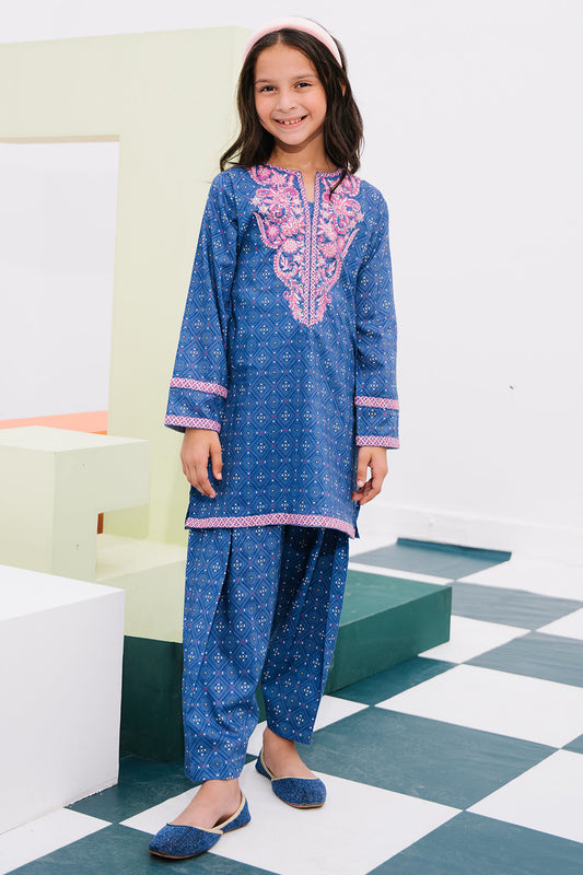 Zellbury Girls | 2 Piece Lawn | Embroidered Kurta Trouser - 2434