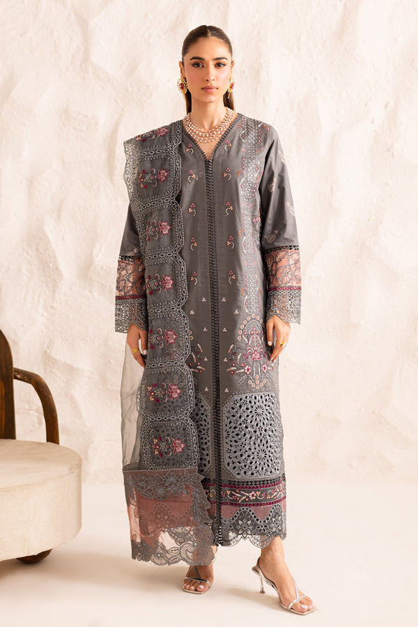 Marjjan | Guzel Lawn | SMC 205-B (Grey) - Pakistani Designer Dress - by Marjjan - Type : Ladies Clothes - 100% Original at Saira Sultan