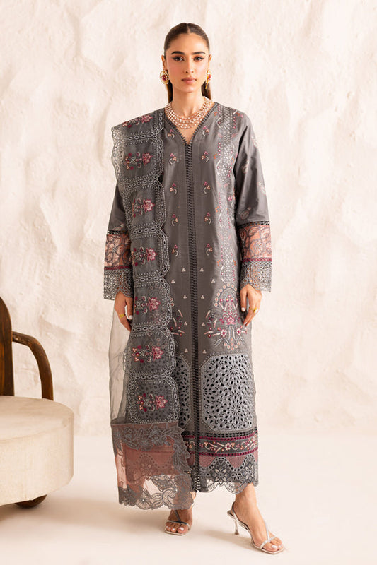 Marjjan | Guzel Lawn | SMC 205-B (Grey) - Pakistani Designer Dress - by Marjjan - Type : Ladies Clothes - 100% Original at Saira Sultan