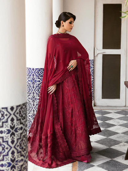 Gulaal | Embroidered Chiffon 23 | GARNET - (GL-EP23V1-09) - Pakistani Designer Dress - by Gulaal | Type: Formal - 100% Original at Saira Sultan
