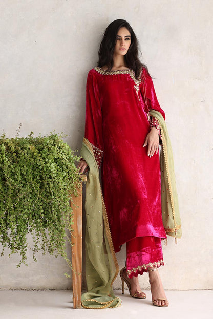 Sana Abbas | Velvet Formals | GULAAL XS Hot Pink Velvet