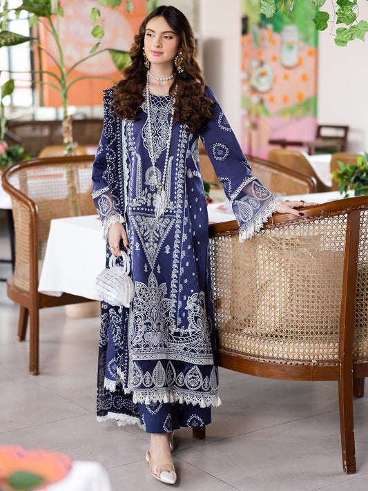 Mahnur | After Hours Luxury Lawn 25 | Garden Glee XS Navy Blue Lawn