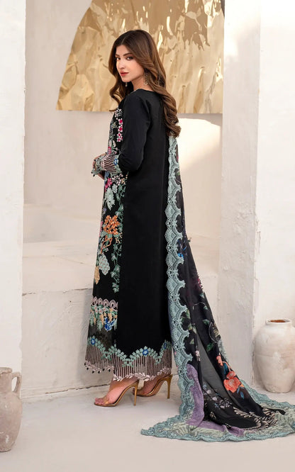 Asifa and Nabeel | Azalia Summer 25 | Garden Rose (AZL25-05) S Black Lawn