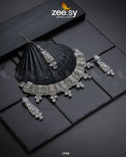 Gemstone Enchantment Necklace Silver white