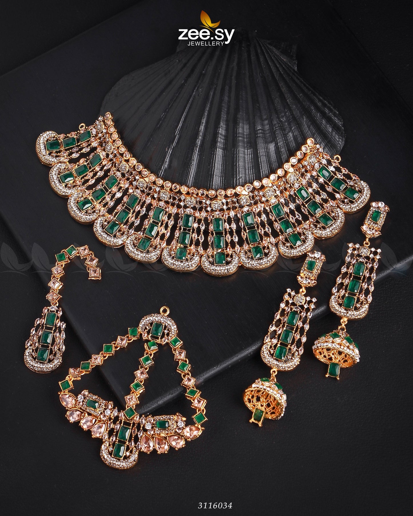 Ariana Bridal Sets Golden Green