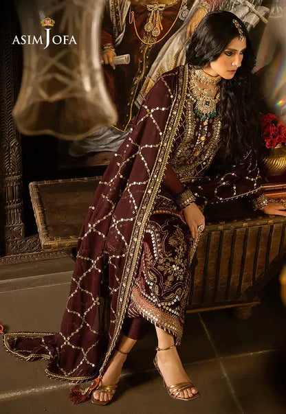 Asim Jofa | Velvet Festive 23 | AJVF-12 - Pakistani Designer Dress - by Asim Jofa | Type: Formal - 100% Original at Saira Sultan