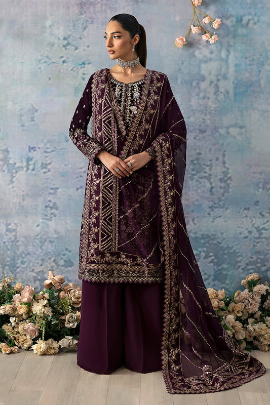 Gulaal | Celeste Velvet 24 | Plum - Pakistani Designer Dress - by Gulaal | Type: Ladies Clothes - 100% Original at Saira Sultan