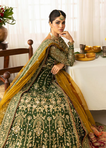 Gulaal | Chaandni Wedding Formals | Maahru M Army Green Organza