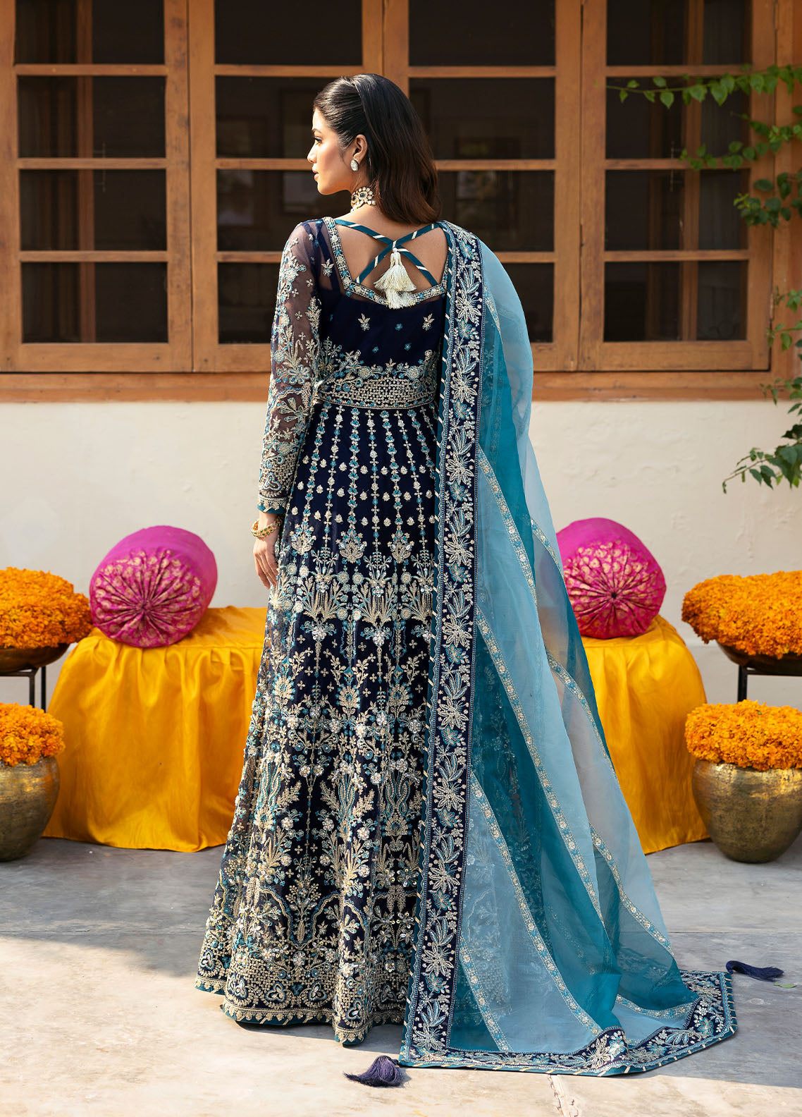 Gulaal | Chaandni Wedding Formals | Meena S Navy Blue Net