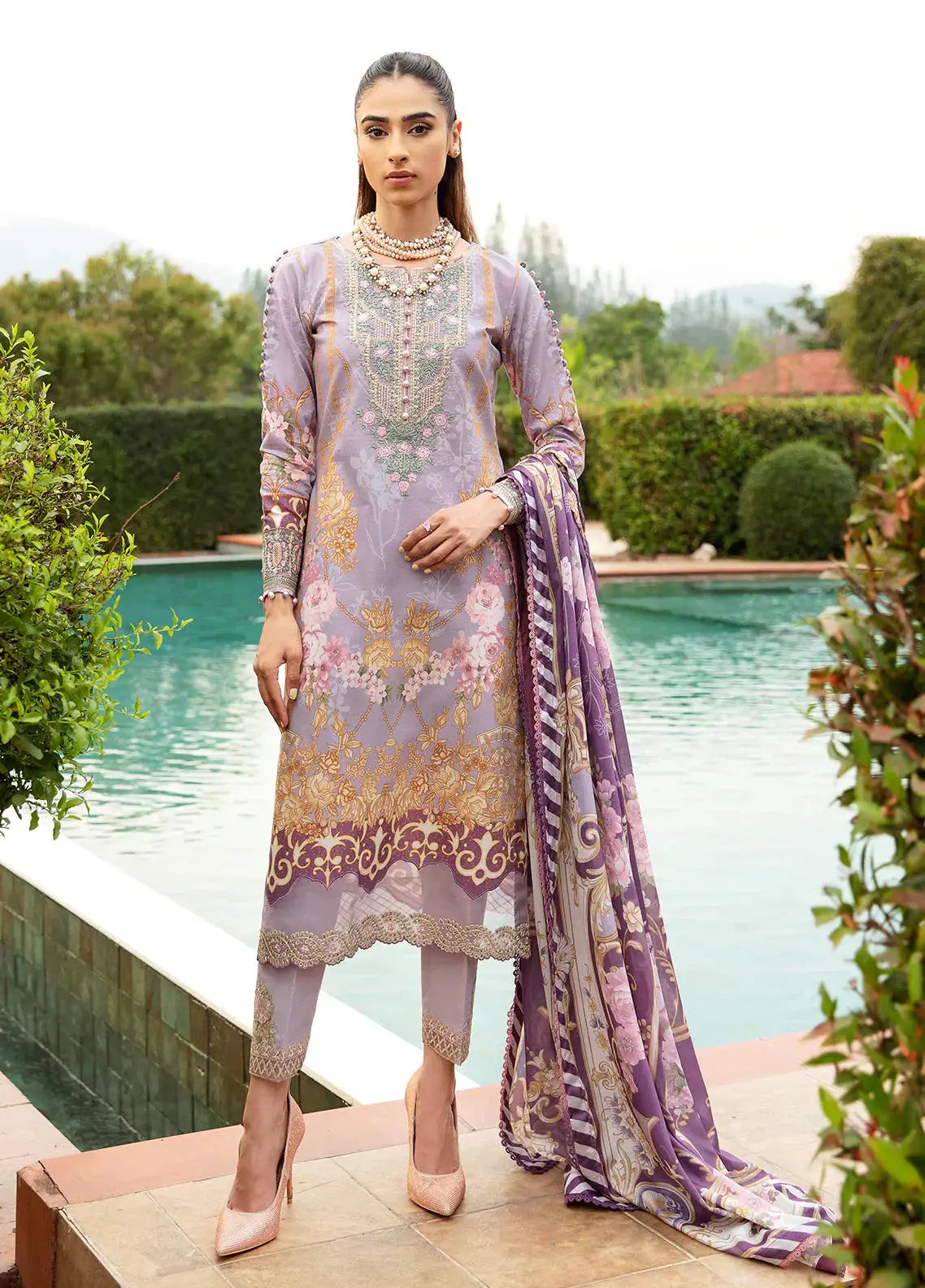 Gulaal | Springtime Ballet | LAVANDE (GL-L-24V1-05) - Pakistani Designer Dress - by Gulaal | Type: Luxury - 100% Original at Saira Sultan